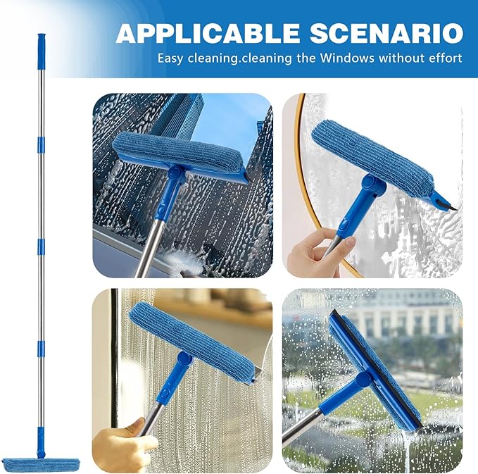 Professional Window Squeegee, 2 in 1 Window Cleaner - Image 5