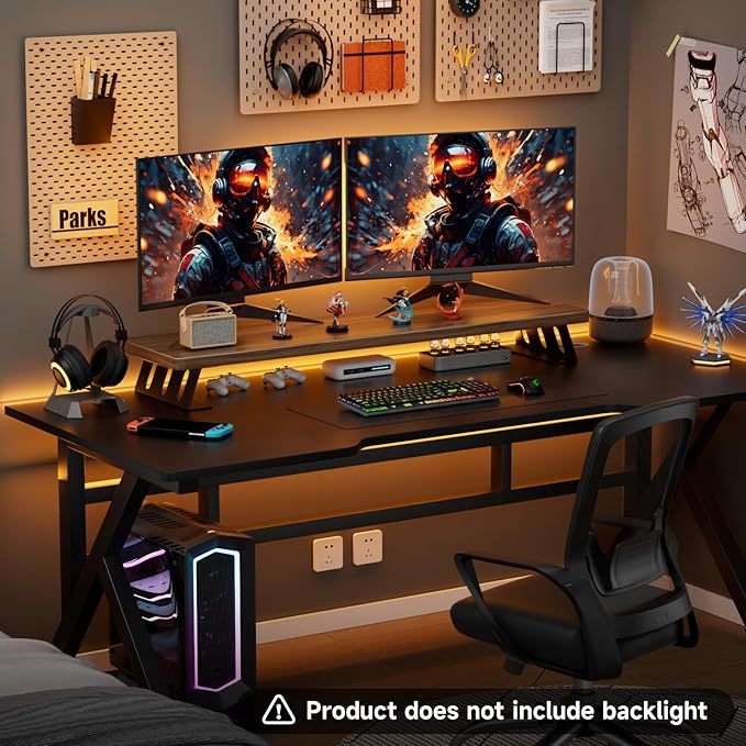 NestNeat Dual Monitor Stand Riser, 39 Inch Large Wood Monitor Stands - Image 4