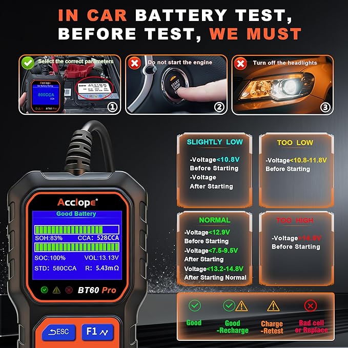 BT60 Pro Acclope Car Battery Tester - Image 9