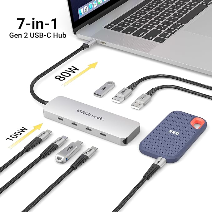 EZQuest USB C Hub Docking Station 7 in 1 - Image 2