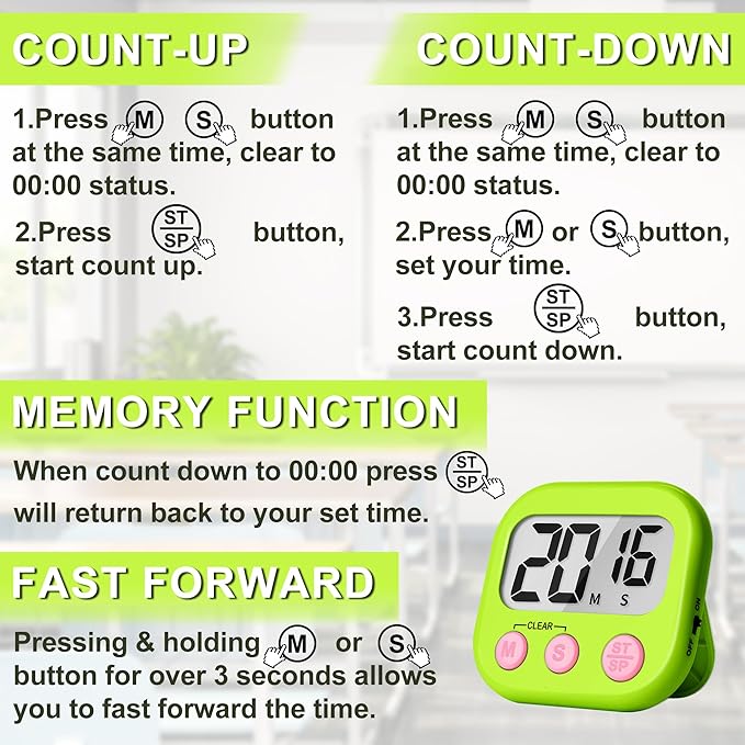 ZILLEEN Classroom Timer for Kids Teachers 2 Pack Digital Timers - Image 7