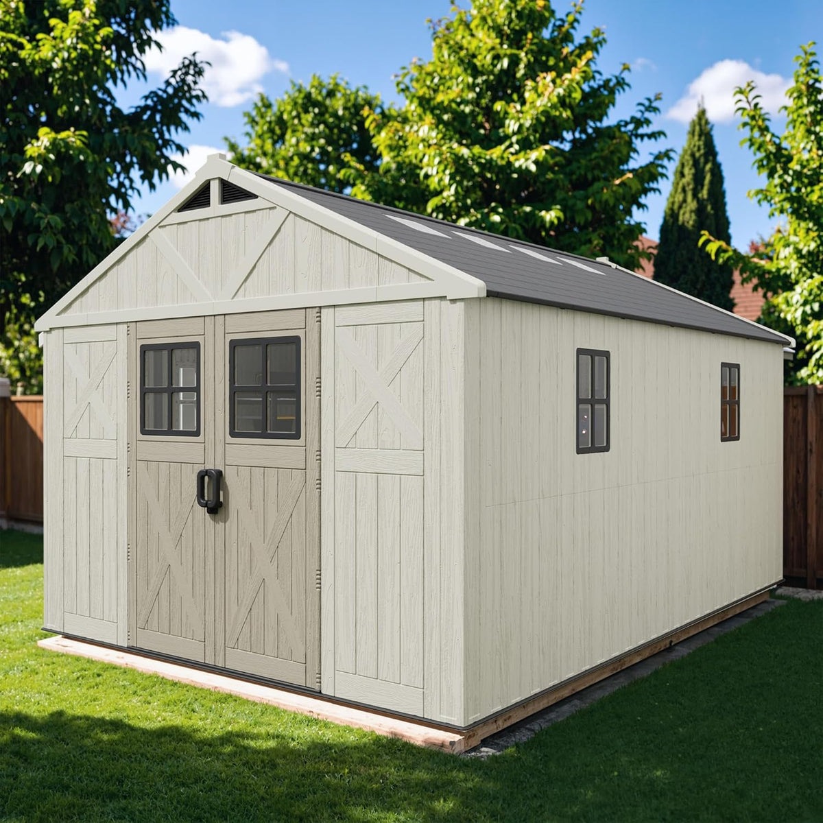 patiowell 10x14 ft resin outdoor storage shed with, main product view