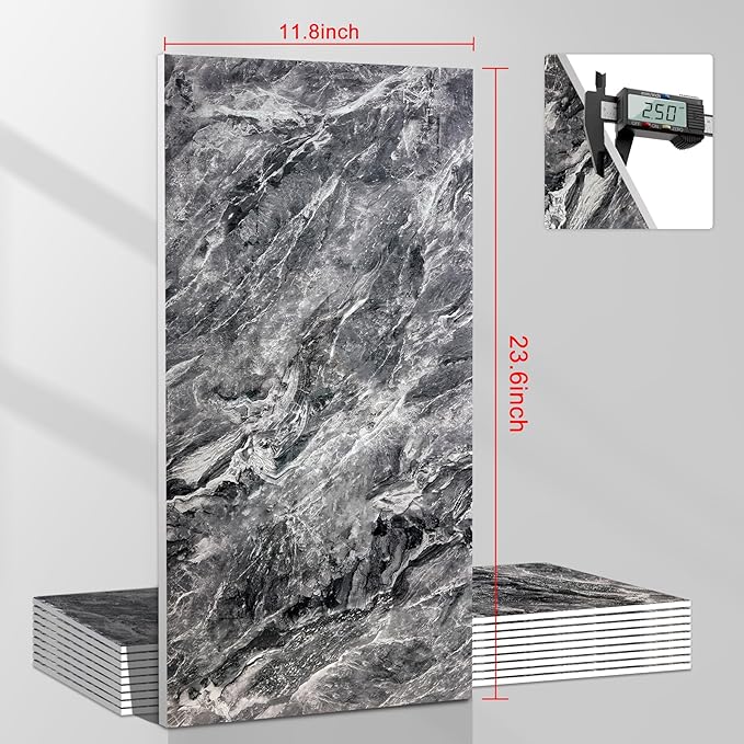 Wall Panels Peel and Stick，PVC Imitation Artificial Marble Tiles Sticker，10 pcs - Image 2