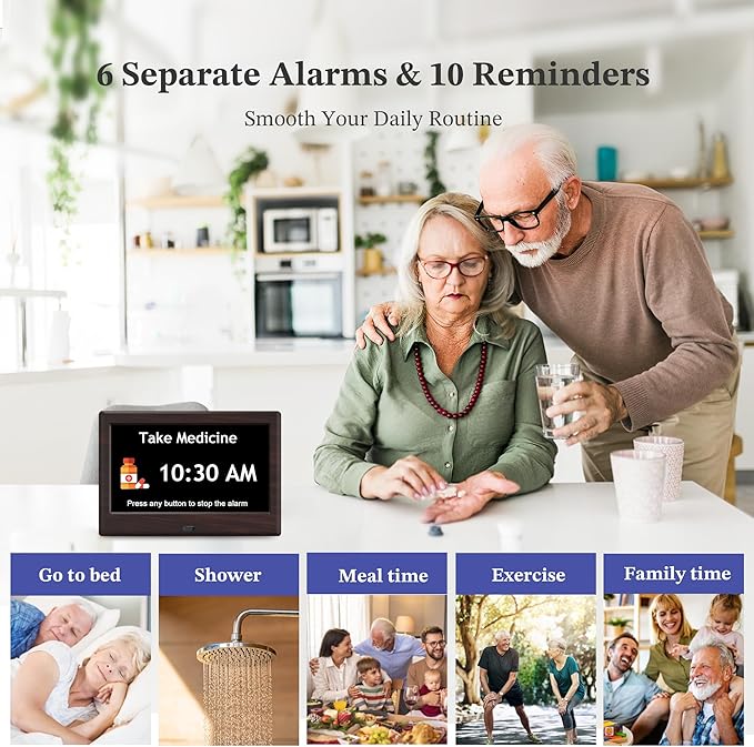7'' Dementia Clock For Seniors, Large Display Digital Clock - Image 3