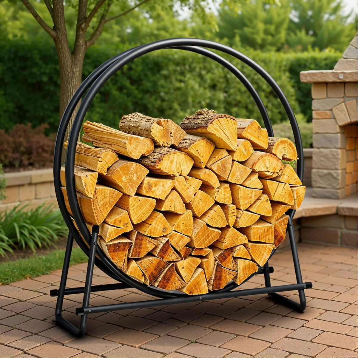 idzo 41in firewood rack, 400lbs load capacity, rust, main product view