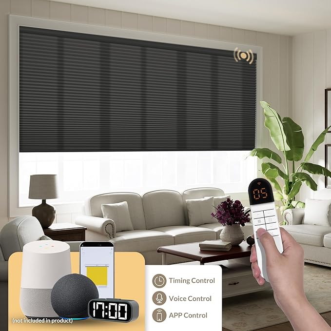 Boolegon No Drill Motorized Cellular Blinds - Image 2