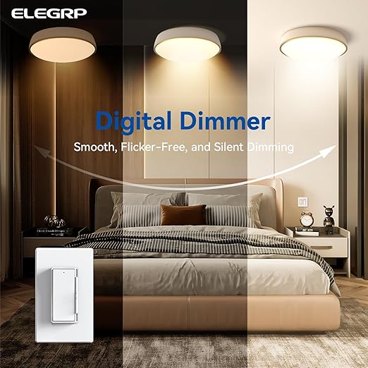 ELEGRP Dimmer Light Switch for 300W Dimmable LED/CFL Lights and 600W INC/HAL - Image 2
