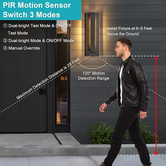 Tarentlight Modern PIR Motion Sensor Outdoor LED Wall Light, - Image 2
