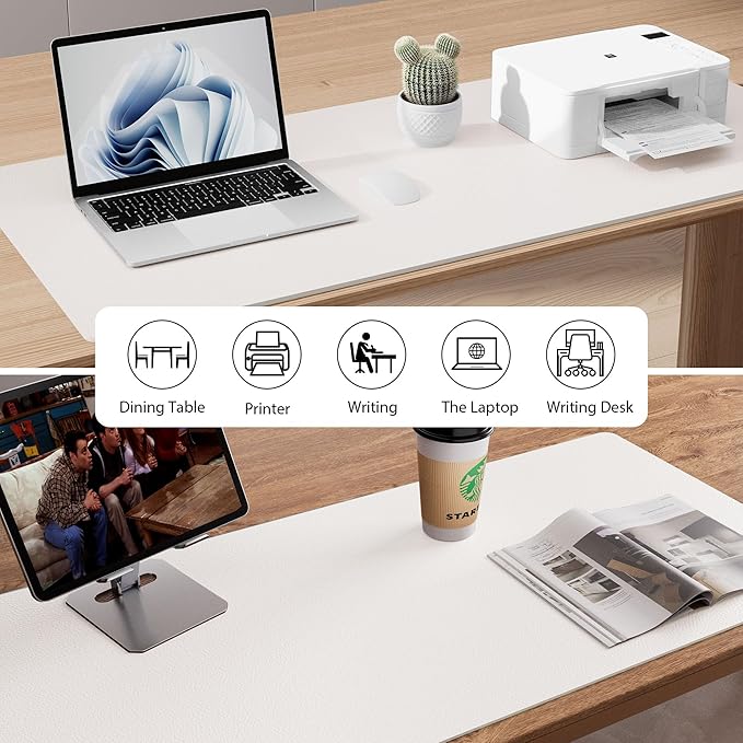 Aothia Leather Desk Pad Protector, Mouse Pad, Office Desk Mat, Non-Slip PU - Image 5