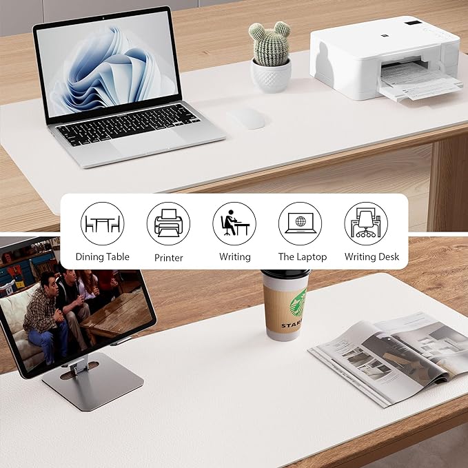 Aothia Leather Desk Pad Protector, Mouse Pad, Office Desk Mat, Non-Slip PU - Image 5