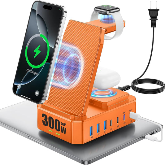 300W Charging Station for Multiple Devices Apple, Zutspzss 10 in 1 Wireless