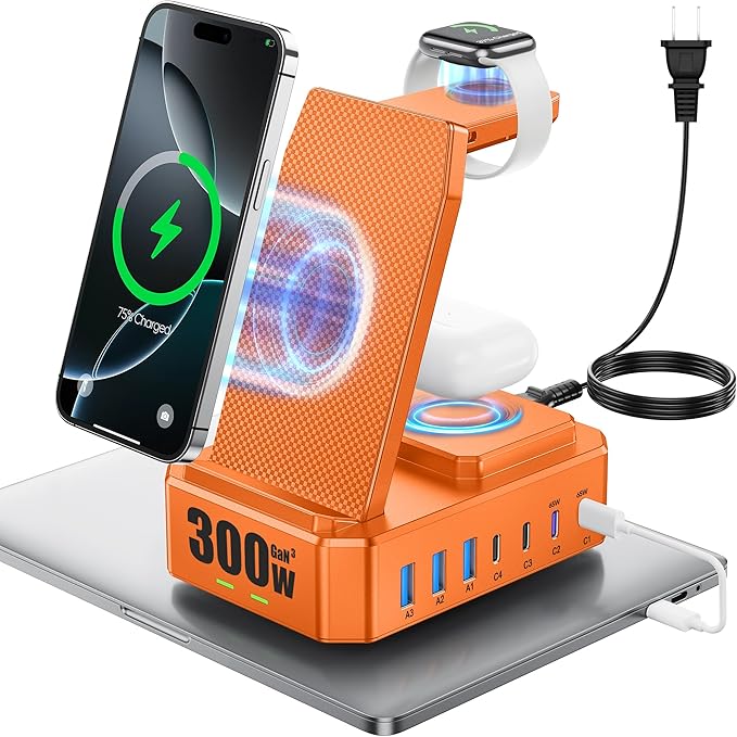 300W Charging Station for Multiple Devices Apple, Zutspzss 10 in 1 Wireless by Zutspzss
