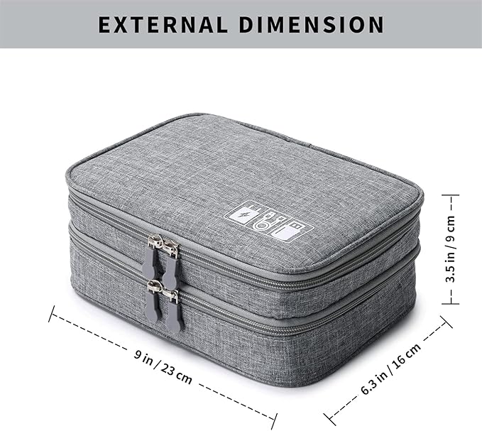 mygreen Electronics Organizer, Electronic Accessories Double Layer Travel Cable - Image 2