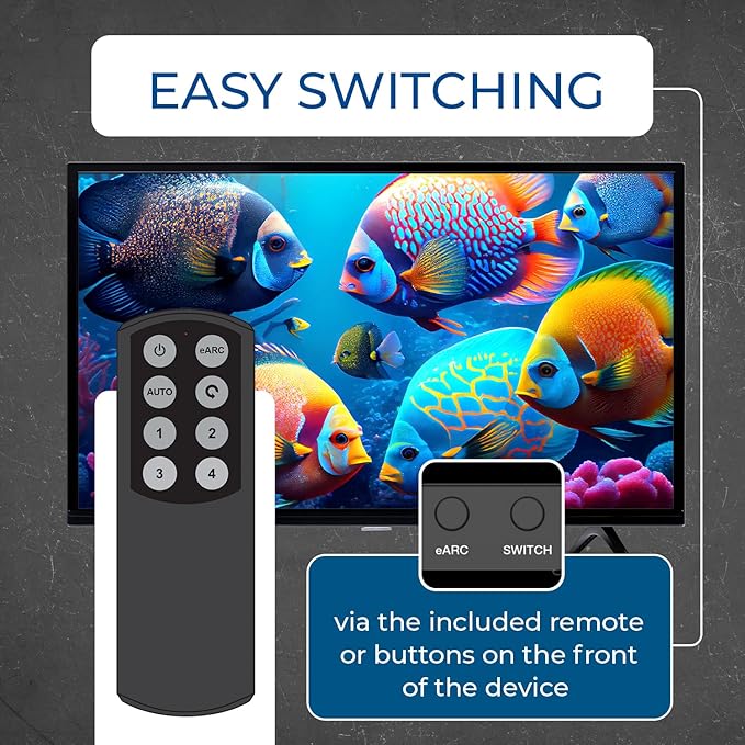 OREI 4-Port eARC 8K Audio Extractor 4x1 Switch - Image 4