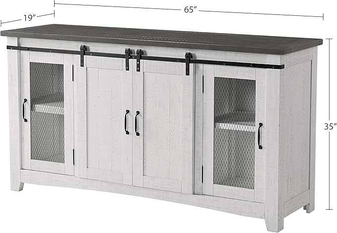 Martin Svensson Home Rustic 65” Solid Wood TV Stand - Image 3