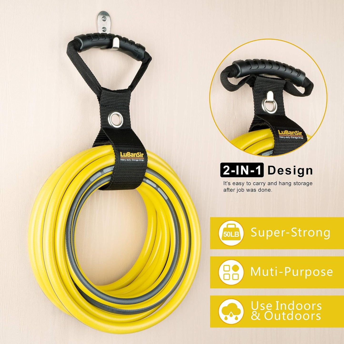 3 Pack 17"Extension Cord Organizer with Grommet Fit Cables | Portable Hook and Loop Storage Straps Fit Extension Cords, Ropes, Garden Water Hoses Carrying and Hanging