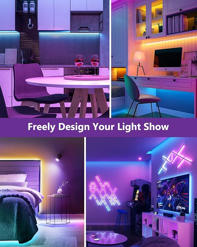 Hitlights LED Strip Lights 3 Pcs 1.64FT RGB Small LED Light Strips Kit Dimmable - Image 6