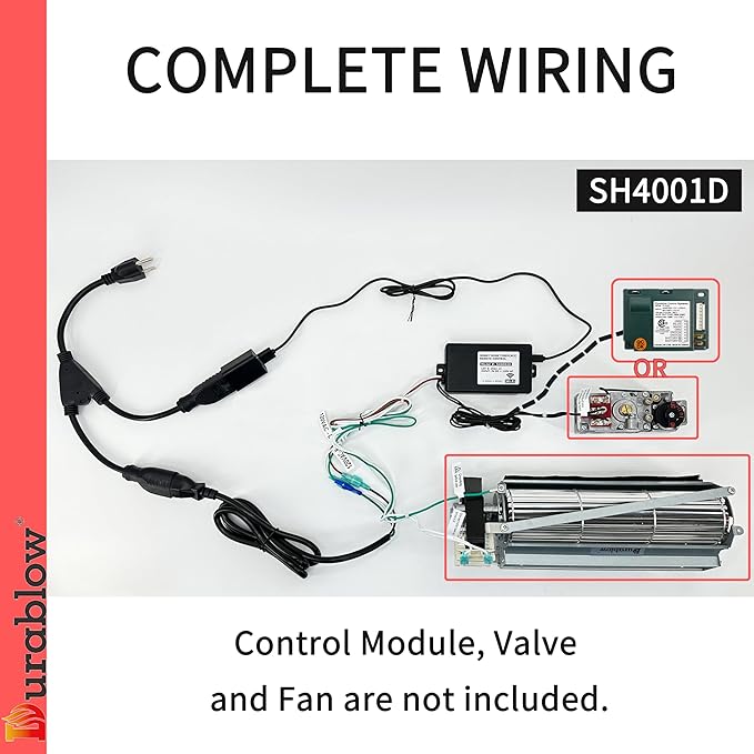 Durablow SH4001D On/Off Dual WiFi Gas Fireplace Valve + Blower Remote Control - Image 2