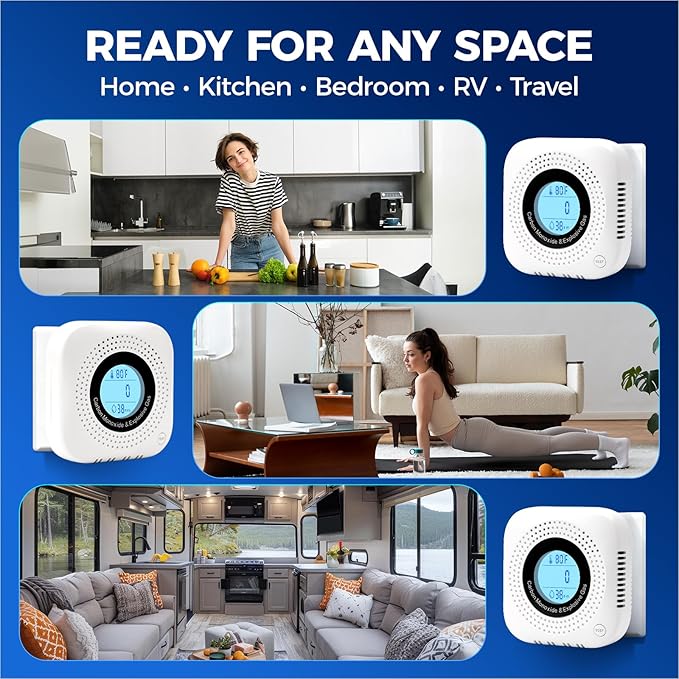 Daffypop Plug-in Carbon Monoxide & Natural Gas Leak Detector, 4-in-1 CO - Image 5