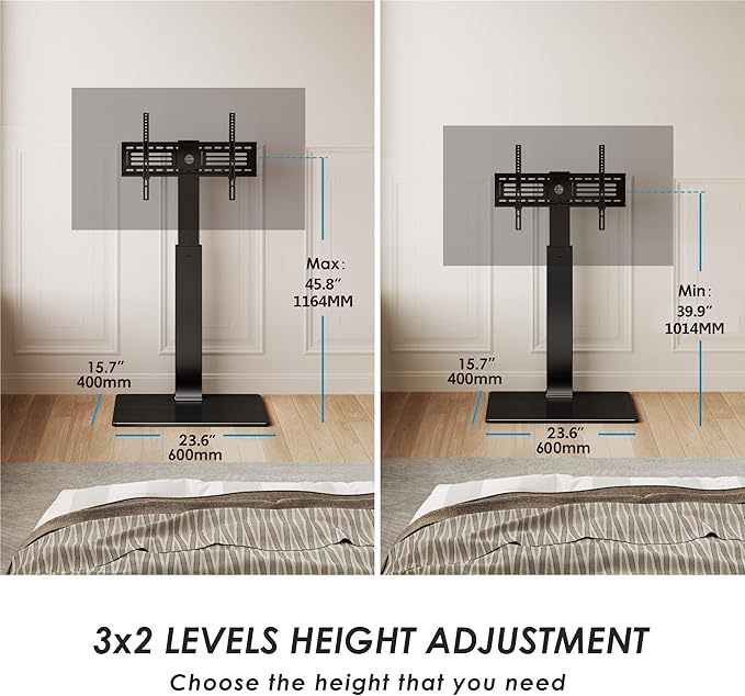 FITUEYES Swivel Floor TV Stand - Image 4