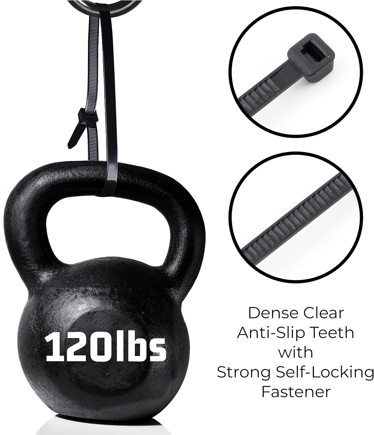 Bolt Dropper 12" Black Zip Cable Ties (100 Set), 120lbs Tensile Strength - Heavy Duty, Self-Locking Durable Plastic Cable Wire Ties for Indoor and Outdoor by Bolt Dropper (Black) (Pack of 5)