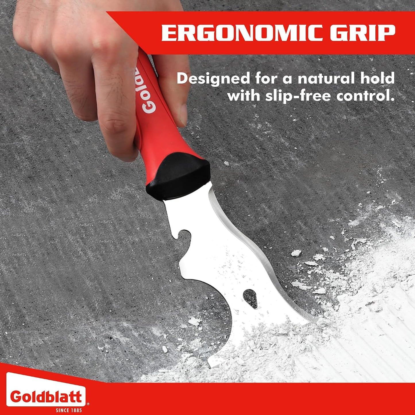Goldblatt 9-in-1 Paint Scraper Tool, Stainless Steel Putty Knife Scraper | Paint Removal and Surface Cleaning, Paint Roller Cleaner, Wood Filler Spatula, Opener & Hammer End, for Drywall, Wood