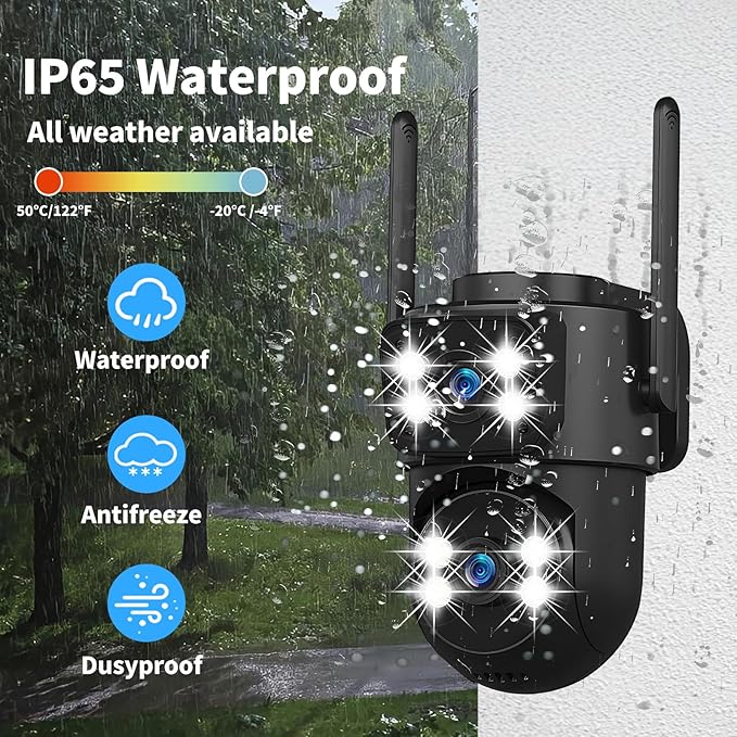 dzcctvipc 2K Dual-Lens WiFi Home Security Camera, Indoor/Outdoor Use, 360° - Image 5