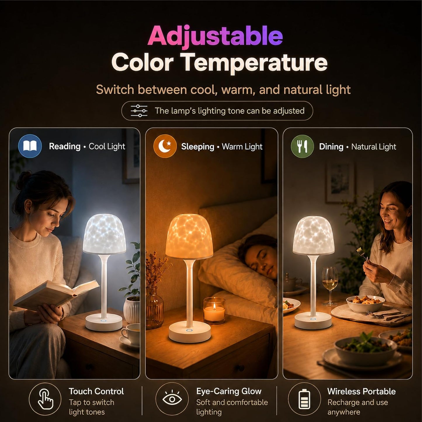 Shower Lamp, Waterproof Rechargeable LED Ocean Wave Projector Light | 16 Color Ocean Wave Projection, Remote & Touch Control, USB-C Rechargeable, Bathroom Bedroom, Outdoor Lighting, Floor Lamps