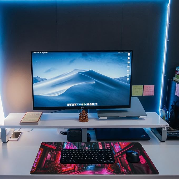 Eflxamz Desk Mat, Japanese Anime Neon Street Desk Pad, Anime City Large Gaming - Image 6