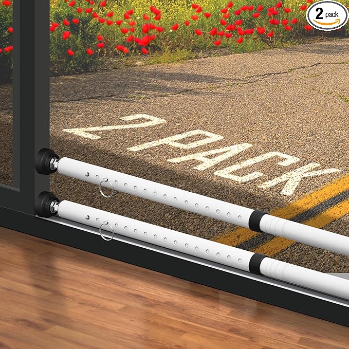 PBHEPJ Sliding Door Security Bar, 18.5-51 inch Adjustable Patio Door Security by PBHEPJ