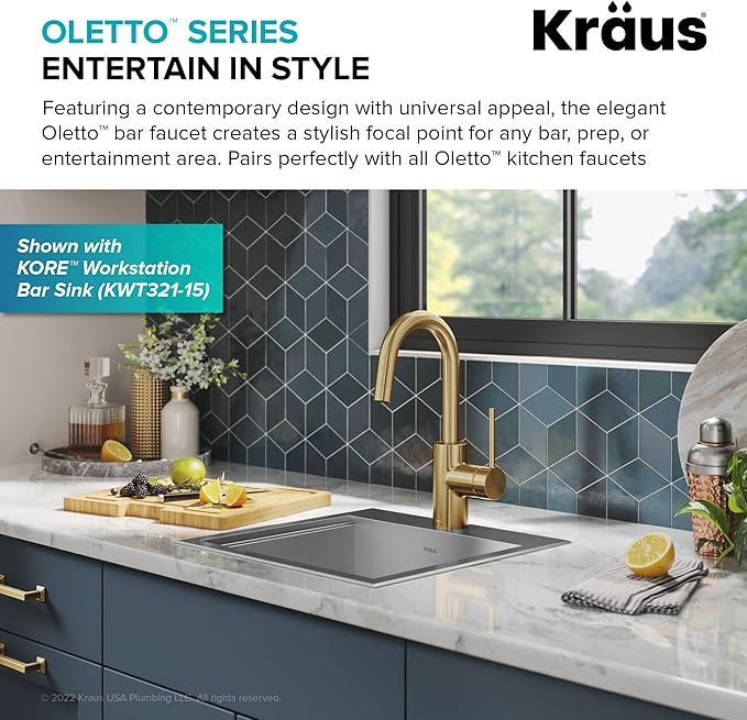 KRAUS Oletto Single Handle Kitchen Bar Faucet - Image 2