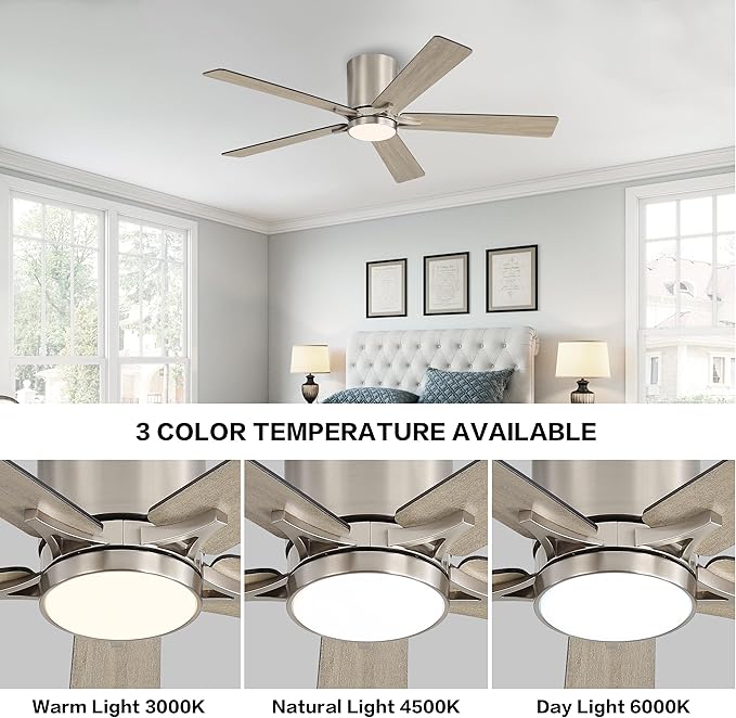WINGBO 48" DC Flush Mount Ceiling Fan - Image 6
