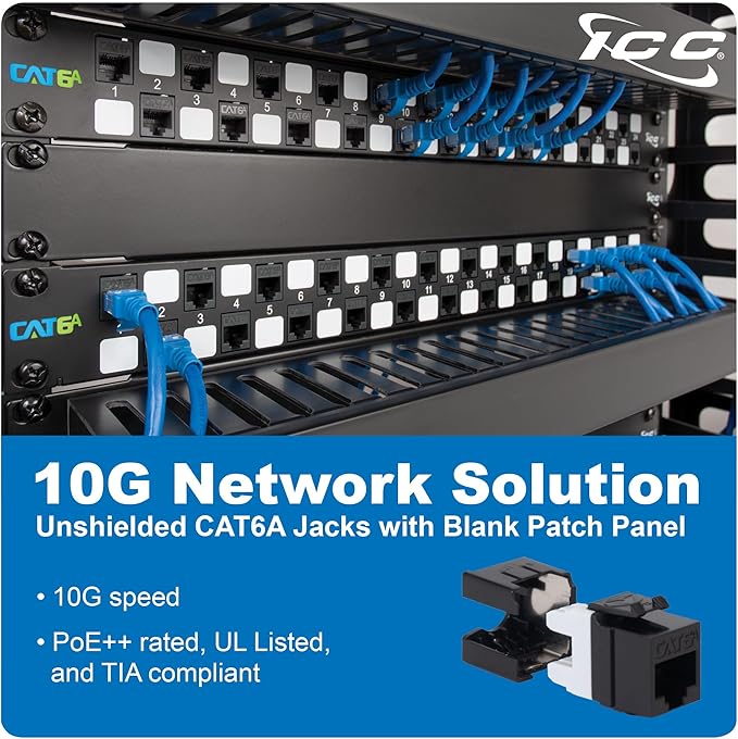 ICC 24-Port CAT6A Keystone 1U Patch Panel - Image 2