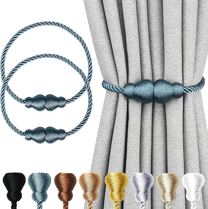Nieffeiy Magnetic Curtain Tiebacks Outdoor Curtain Tie Backs Rope Decorative by CurtianTiebacks