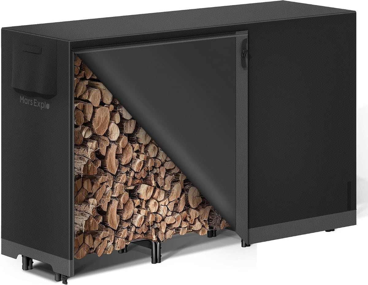6ft firewood log rack with cover outdoor, heavy, main product view