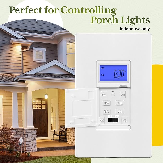 TG 7 Days Digital in-Wall Programmable Timer Switch - Image 4