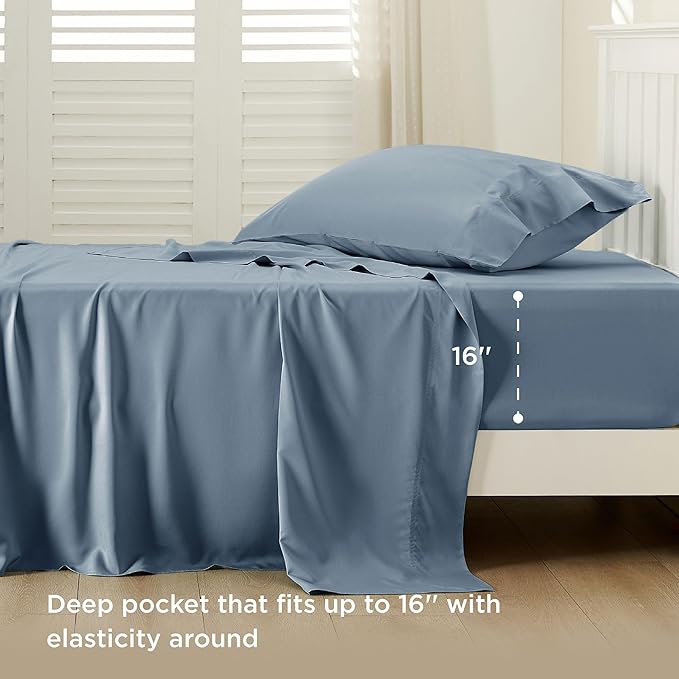 Bedsure Cooling Sheets Twin, Rayon Derived from Bamboo, Breathable & Soft Twin - Image 3