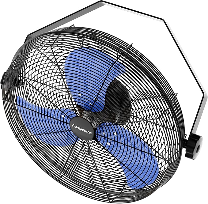 2600 CFM 14 inch Outdoor High Velocity Wall Mounted Fan, 3-Speed Metal Fans by Fanqiebros
