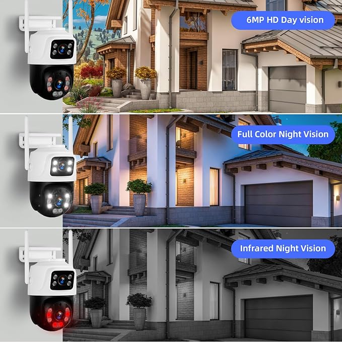 Fuers 6MP Wireless Security Camera, Surveillance Cameras Dual Lens Linkage - Image 3