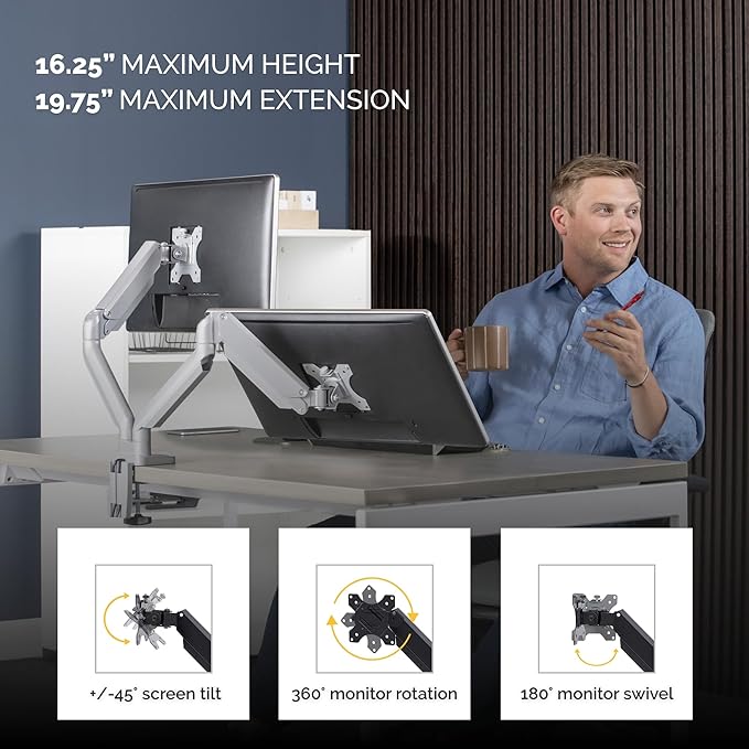 Fellowes Platinum Series Dual Monitor Arm - Image 3