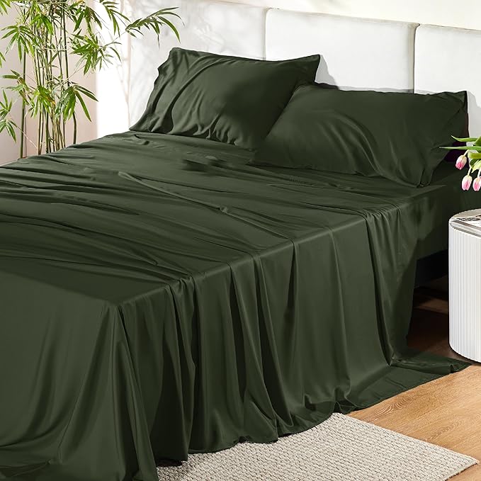 Bedsure Queen Sheet Set, Rayon Derived from Bamboo, Cooling Sheets, Breathable by BEDSURE