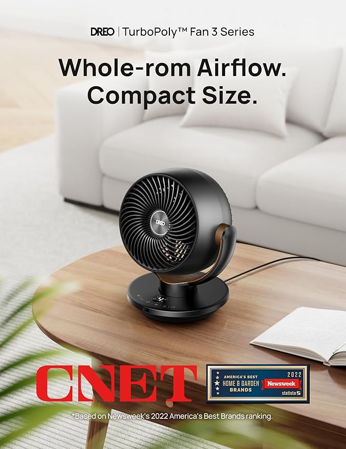 Dreo Fan for Bedroom, Desk Air Circulator Fan - Image 2