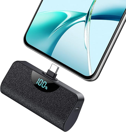 Mini Portable Charger USB C Power Bank, Upgraded 5200mAh PD Fast Charging by HETP