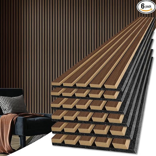 Art3d 6-Pack Acoustic Wood Slat Wall Panels by Art3d