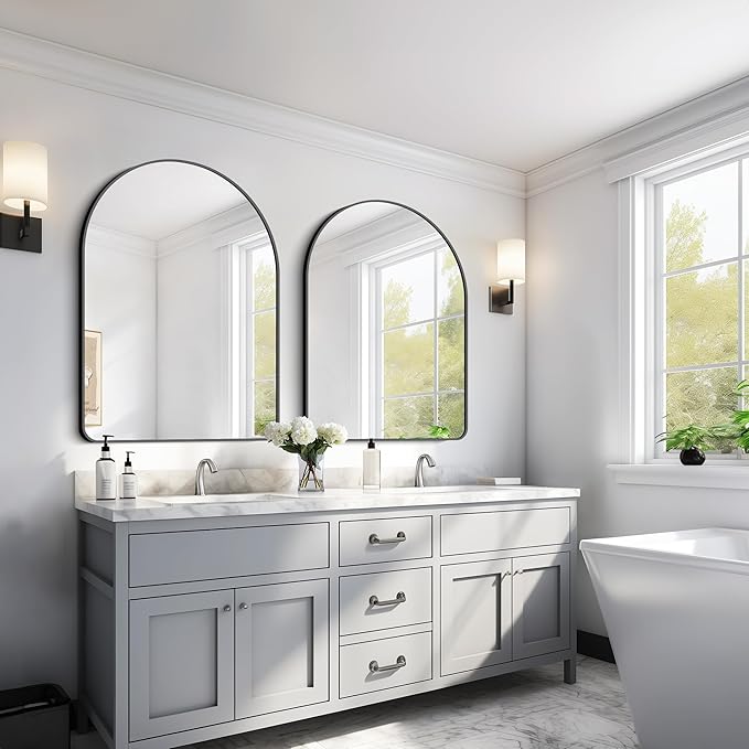 GLASHOM 30"x40" Black Arched Mirrors - Image 8