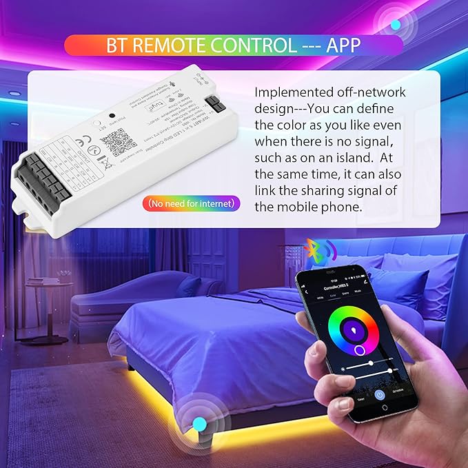 XXK WB5 RF WiFi Bluetooth LED Strip Controller RGB CCT RGBW 5in1 Dimmable - Image 6