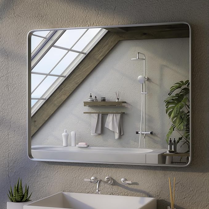 ISKM 36"x 30" Silver Bathroom Mirror by ISKM-IStillKeepMovin