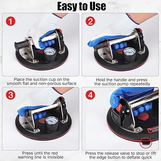 ZANSONG02 Heavy Duty Vacuum Suction Cup Lifter - Image 9
