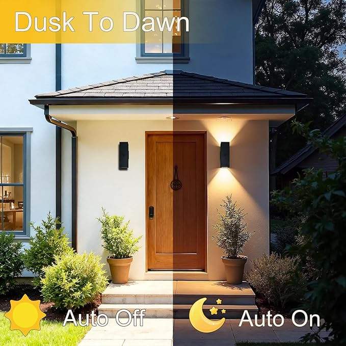 WISELUME Motion Sensor Outdoor Wall Lights, Dusk to Dawn Porch & Patio Sconce - Image 4