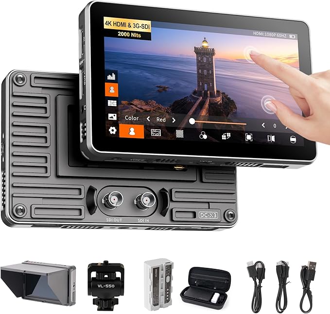 VILTROX DC-X3 2000 Nits SDI Camera Field Monitor, 4K HDMI 6 inch Touchscreen On by ViltroxOfficial